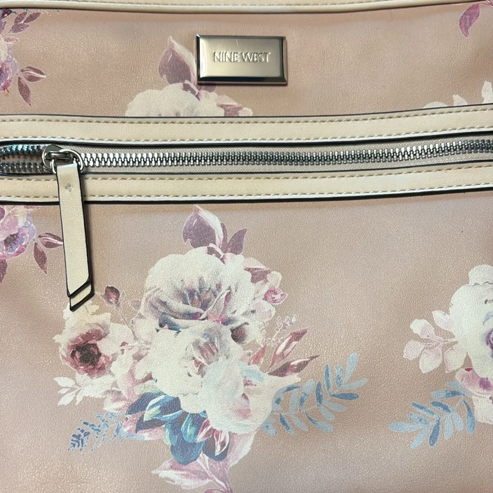 Nine West Floral Crossbody Bag - Pink and Cream